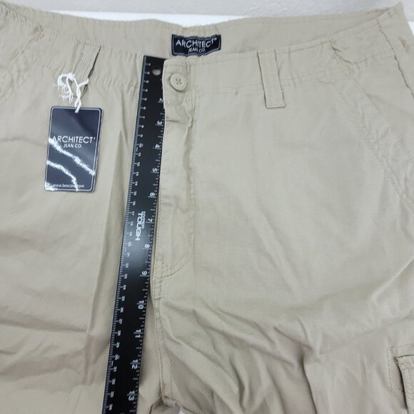NEW Architect Shorts Mens 38 Tan Khaki Cargo Beige Pockets Long 100% Cotton NWT - Picture 7 of 15